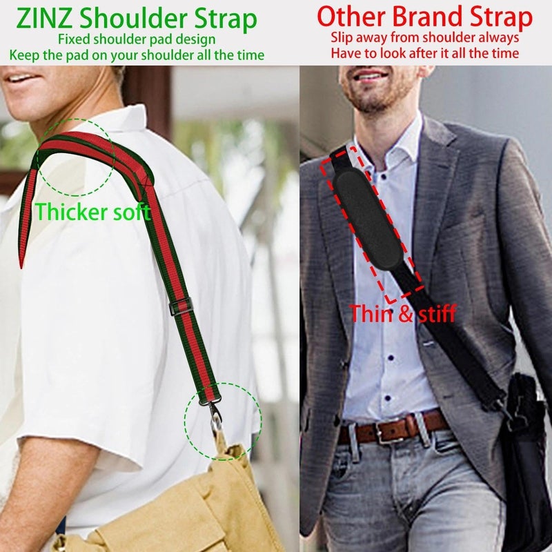ZINZ Shoulder Strap 58" Ultra-Thick Fixed Padded and Adjustable Buckles Crossbody Strap for Briefcase Laptop Bag Luggage - Image 5
